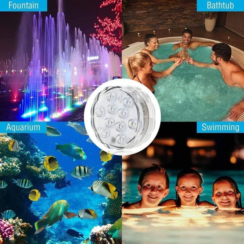 Anziner 2Pack Submersible LED Lights Waterproof Pool Lights Underwater with 16 Colors, Remote Control for Aquarium, Bath, Hot Tub, Swimming Pool and Party Decoration - Image 5